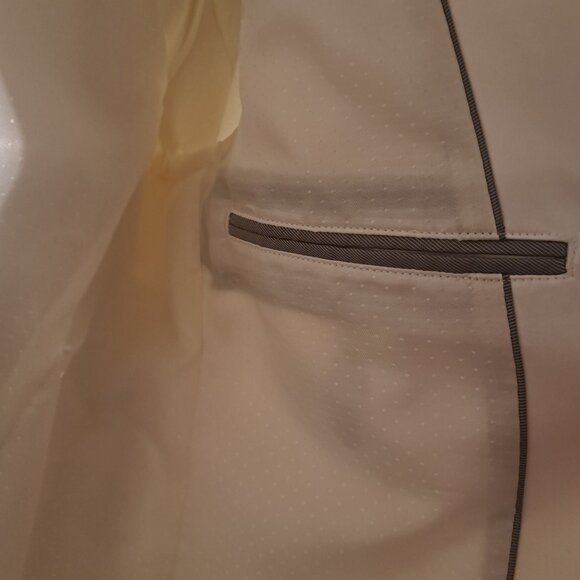 NEW WITH TAGS JF J.Ferrar Slim Fit Tuxedo Suit Jacket Men's 38S Ivory Camo White - Picture 4 of 6